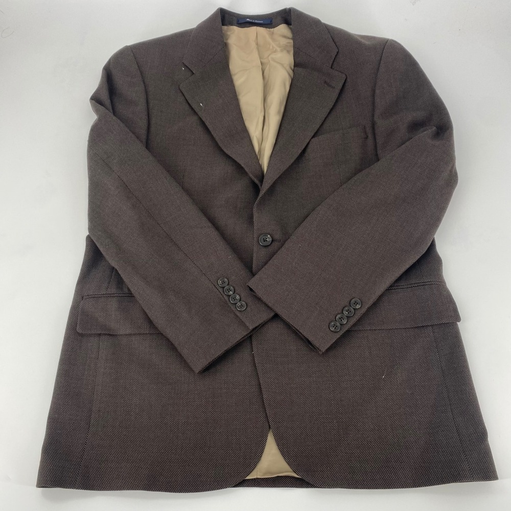 Ralph Lauren‎ Men's Brown Textured Wool Blend Blazer Sport Coat Size 42R